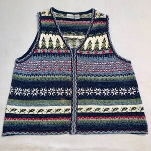 Carolina Colours Vintage Christmas Fair Isle Sweater Vest XL